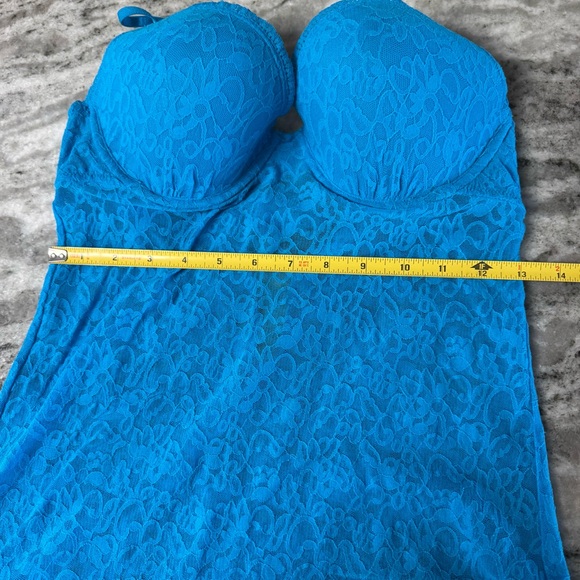 Victoria's Secret Blue Lace Chemise with Sweetheart Neckline Size M/L - Picture 6 of 8